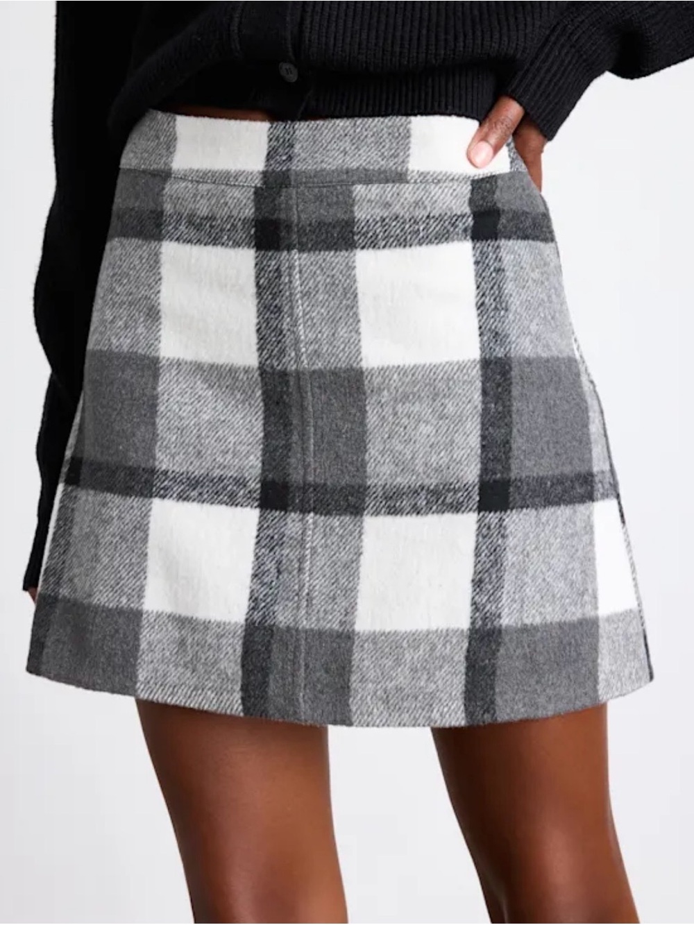 Lulu's Black & White Plaid Mini Skirt